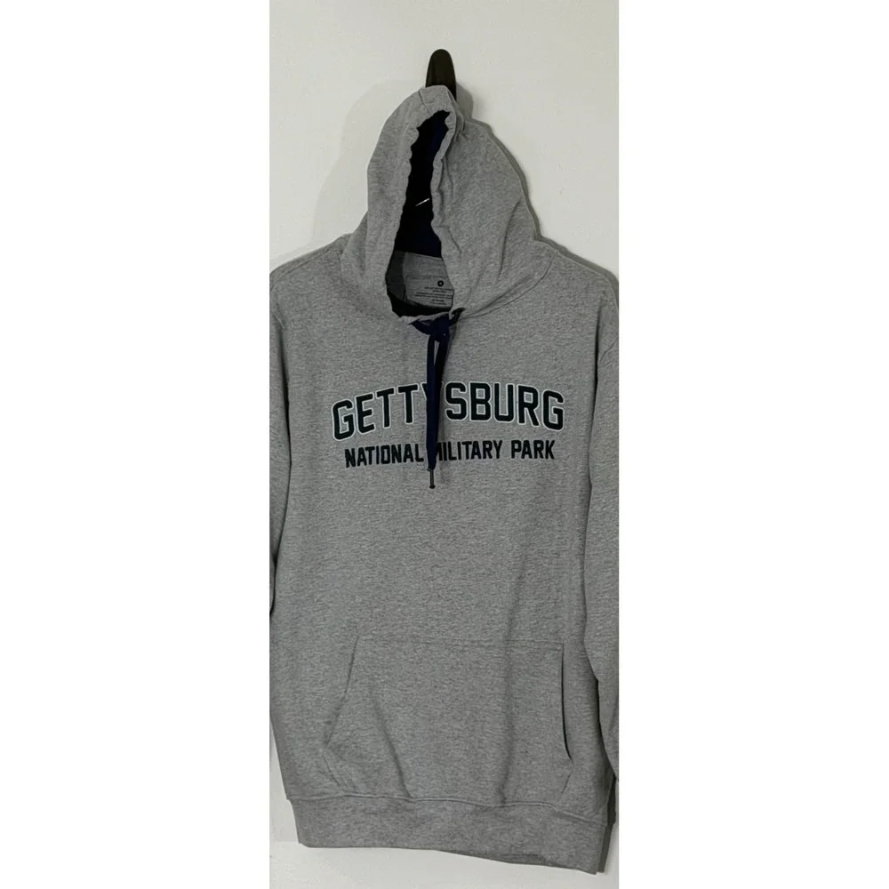 Gettysburg National Military Park Hoodie Gray Graphic Sweatshirt Mens Medium